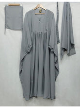 🌟 HS Abayas' Closet’s 4-Piece Caftan Abaya Set (Grey)  – Elegant and Versatile! 🌟 FREE SHIPPING NOW